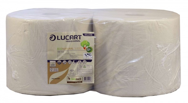 Lucart EcoNatural 3 Ply 800 Sheet Dairy Wipe